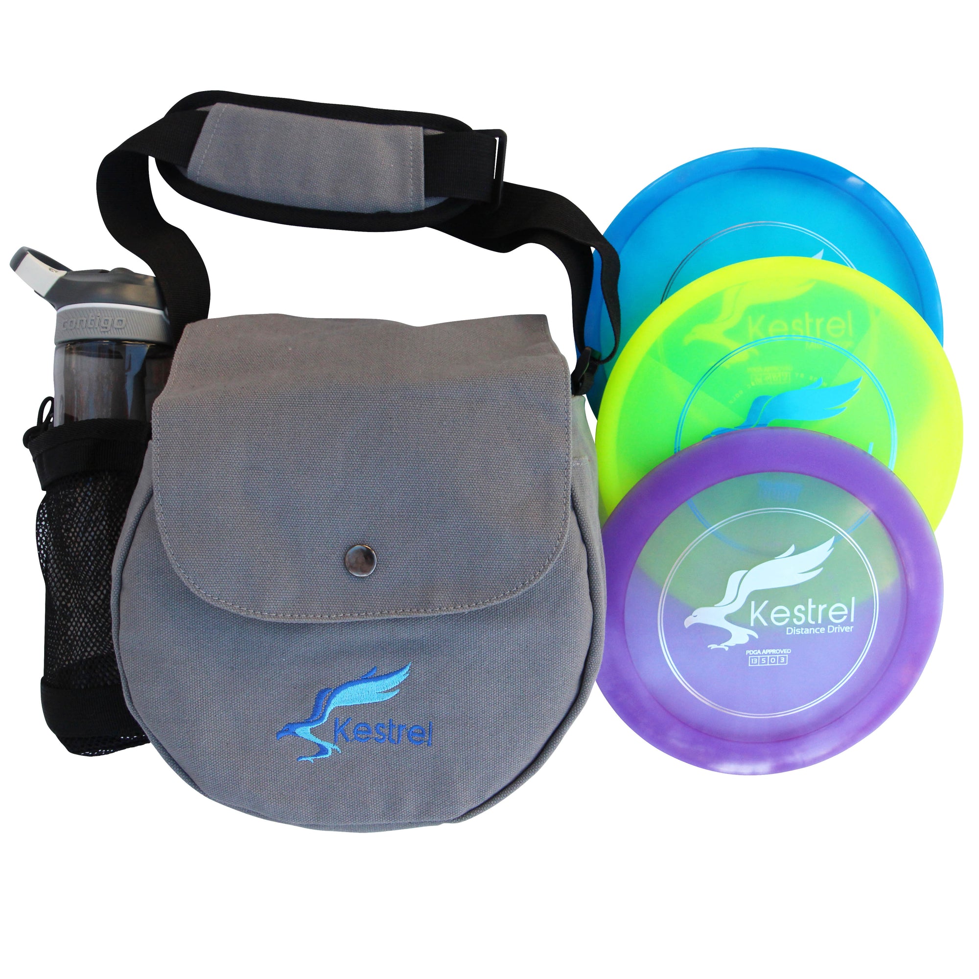 Kestrel Disc Golf Pro Set | 3 Disc Pro Pack Bundle + Bag | Disc Golf Set | Includes Distance Driver, Mid-Range and Putter | Small Disc Golf Bag