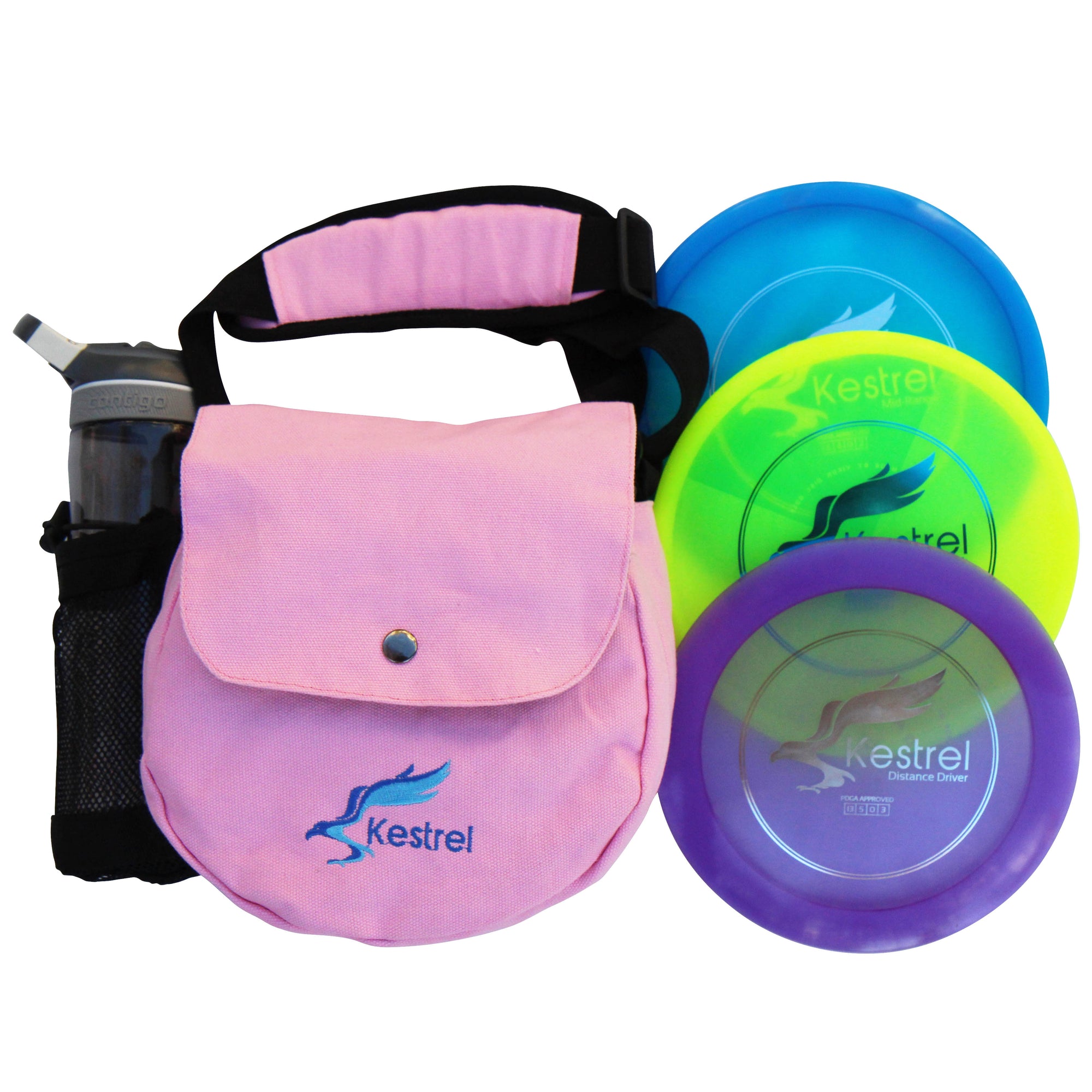 Kestrel Disc Golf Pro Set | 3 Disc Pro Pack Bundle + Bag | Disc Golf Set | Includes Distance Driver, Mid-Range and Putter | Small Disc Golf Bag