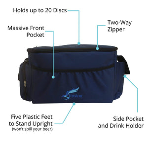 Kestrel Outdoors Blue Kestrel Disc Golf Bag | Made from Heavy Duty Canvas | Fits up to 18 Discs & Other Equipment