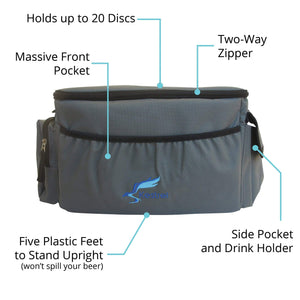 Kestrel Outdoors Gray Kestrel Disc Golf Bag | Made from Heavy Duty Canvas | Fits up to 18 Discs & Other Equipment