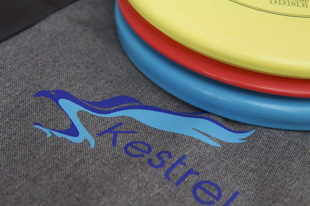 Kestrel Outdoors Kestrel Disc Golf Beginning Set Bundle | 3 Discs + Bag | Perfect Outdoor Games for Kids | Includes Fairway Driver, Mid-Range and Putter
