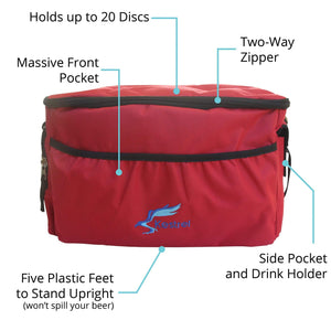 Kestrel Outdoors Red Kestrel Disc Golf Bag | Made from Heavy Duty Canvas | Fits up to 18 Discs & Other Equipment